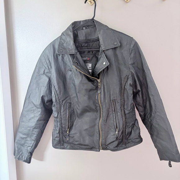 USA Bikers Dream Apparel Black Leather Jacket - Picture 2 of 13